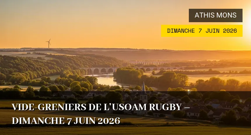 Affiche de l'événement : Vide-greniers de l&rsquo;USOAM Rugby – Dimanche 7 Juin 2026