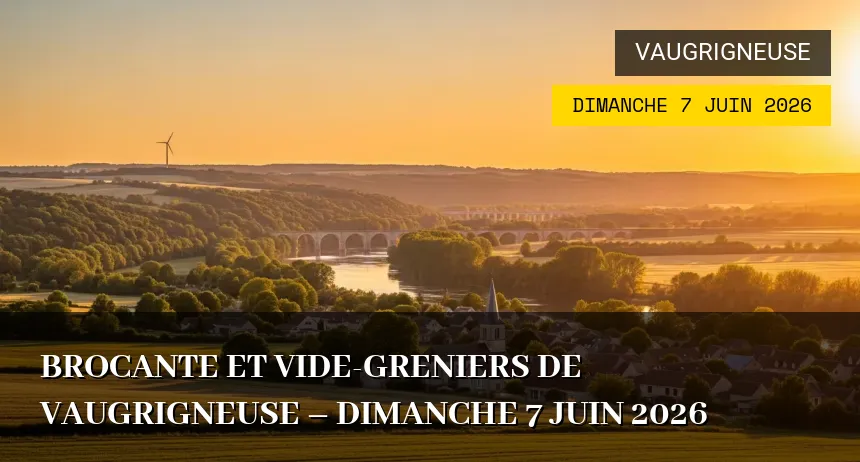 Affiche de l'événement : Brocante et Vide-greniers de Vaugrigneuse – Dimanche 7 Juin 2026