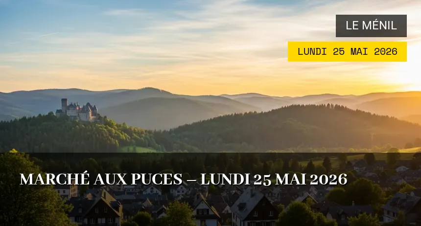 Affiche de l'événement : Marché aux puces – Lundi 25 Mai 2026