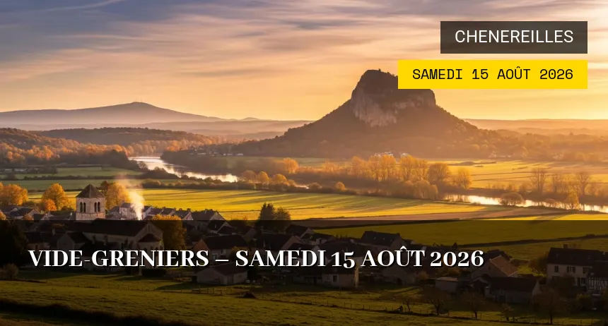 Affiche de l'événement : Vide-greniers – Samedi 15 Août 2026