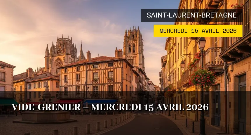 Affiche de l'événement : Vide-grenier – Mercredi 15 Avril 2026
