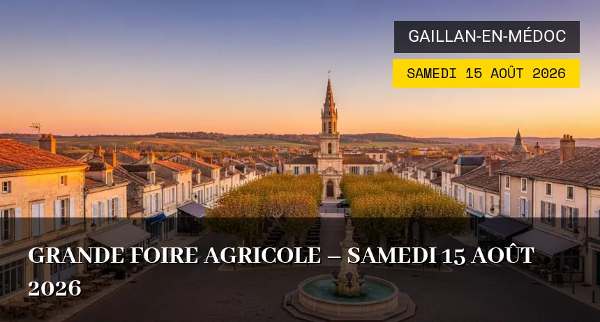 Affiche de l'événement : Grande Foire Agricole – Samedi 15 Août 2026