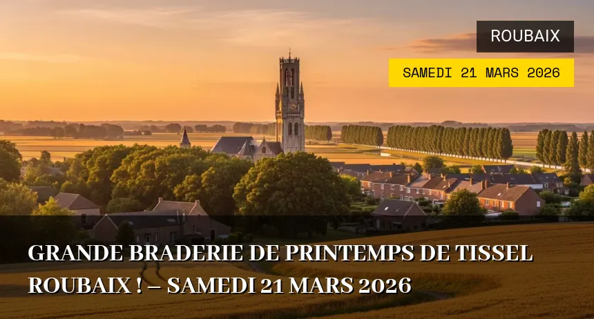 Affiche de l'événement : Grande Braderie de Printemps de Tissel Roubaix ! – Samedi 21 Mars 2026