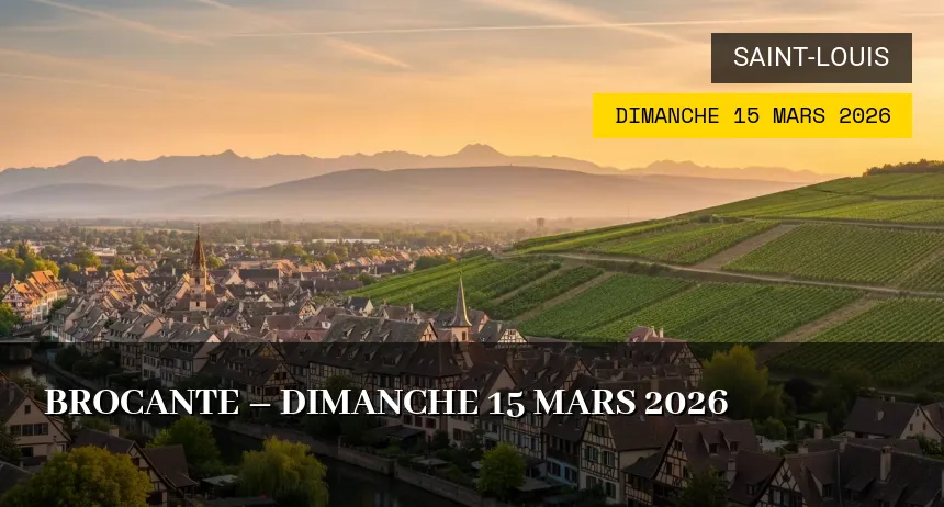 Affiche de l'événement : Brocante à Saint-Louis – Dimanche 19 Avril 2026