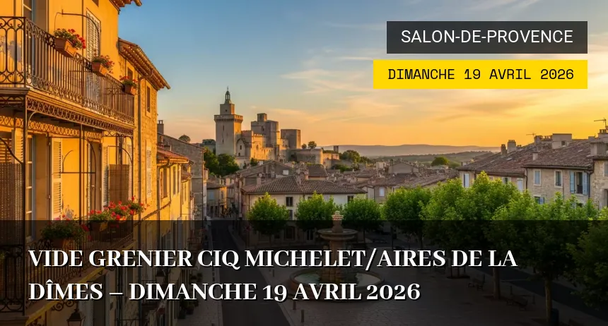 Affiche de l'événement : Vide Grenier CIQ Michelet/Aires de la Dîmes – Dimanche 19 Avril 2026