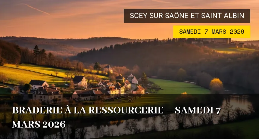Affiche de l'événement : Braderie à la ressourcerie – Samedi 7 Mars 2026
