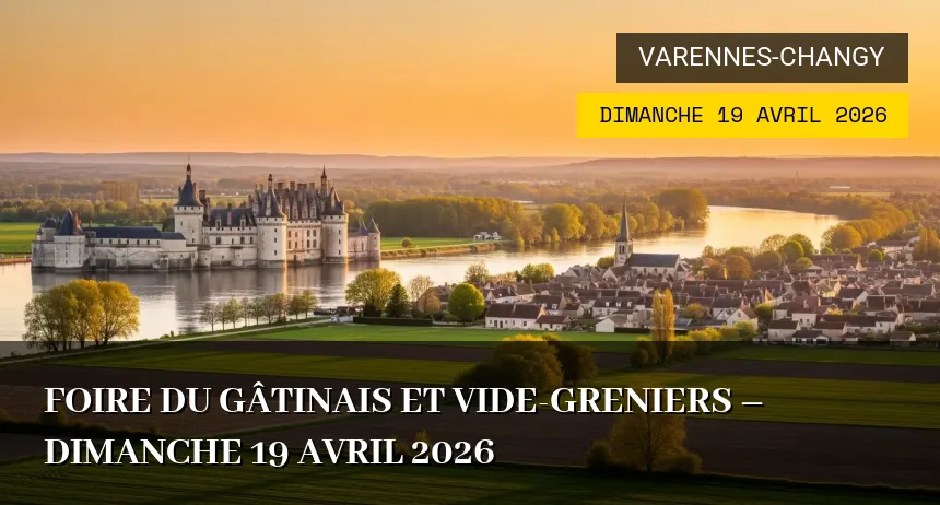 Affiche de l'événement : Foire du Gâtinais et vide-greniers – Dimanche 19 Avril 2026