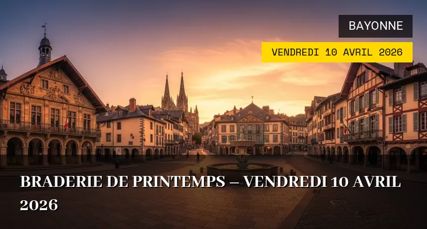 Affiche de l'événement : Braderie de Printemps à Bayonne – Vendredi 10 Avril 2026