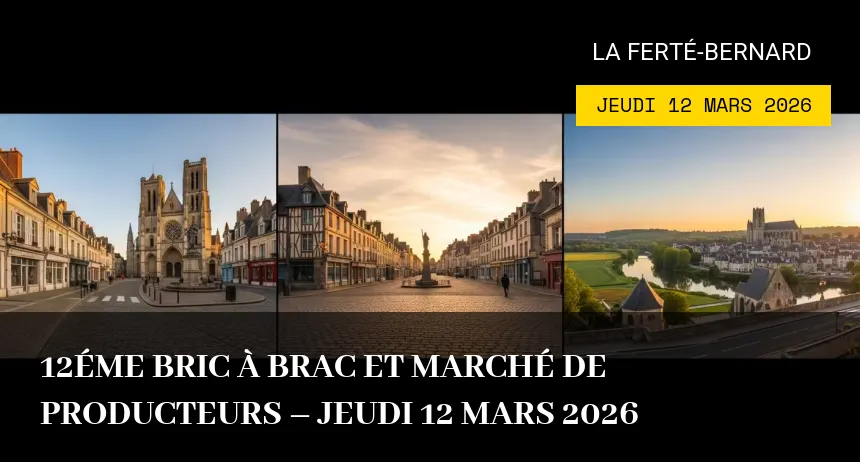 Affiche de l'événement : 12éme Bric à brac et marché de producteurs – Jeudi 12 Mars 2026