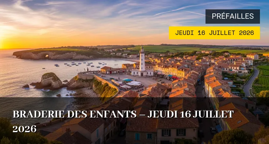Affiche de l'événement : Braderie des enfants à Préfailles – Jeudi 16 Juillet 2026