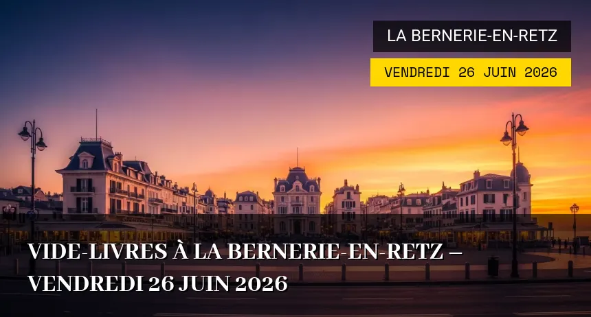 Affiche de l'événement : Vide-livres à La Bernerie-en-Retz – Vendredi 26 Juin 2026