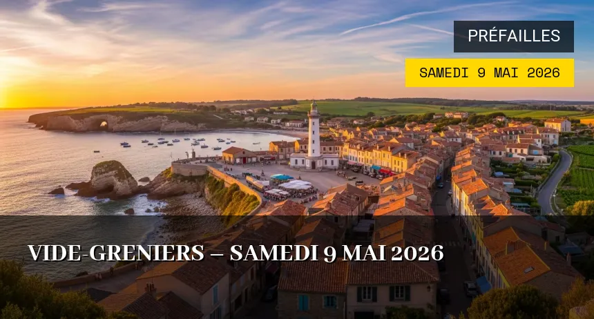 Affiche de l'événement : Vide-greniers à Préfailles – Samedi 9 Mai 2026