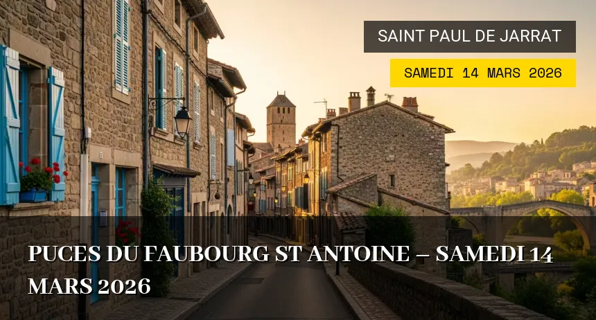Affiche de l'événement : Puces du Faubourg St Antoine – Samedi 14 Mars 2026