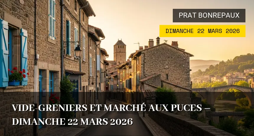 Affiche de l'événement : Vide-greniers et Marché aux Puces – Dimanche 22 Mars 2026