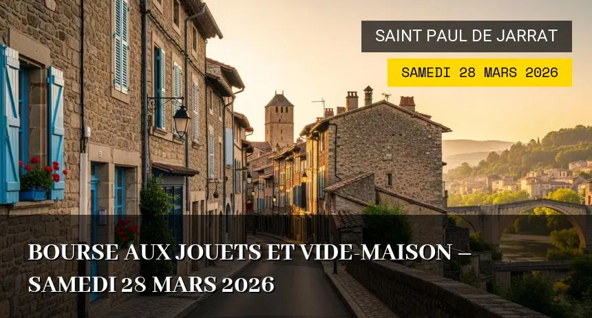 Affiche de l'événement : Bourse aux jouets et Vide-maison – Samedi 28 Mars 2026