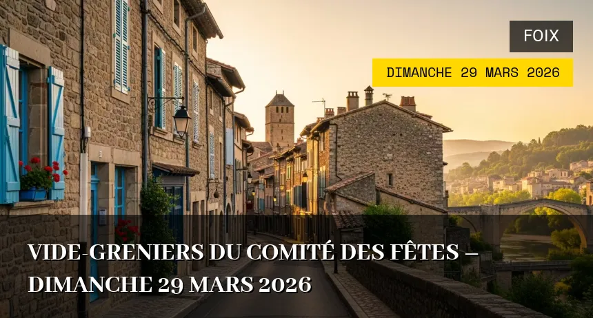Affiche de l'événement : Vide-greniers du Comité des Fêtes – Dimanche 29 Mars 2026