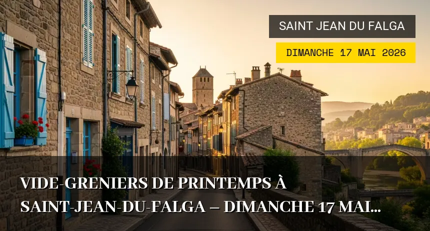 Affiche de l'événement : Vide-greniers de Printemps à Saint-Jean-du-Falga – Dimanche 17 Mai 2026