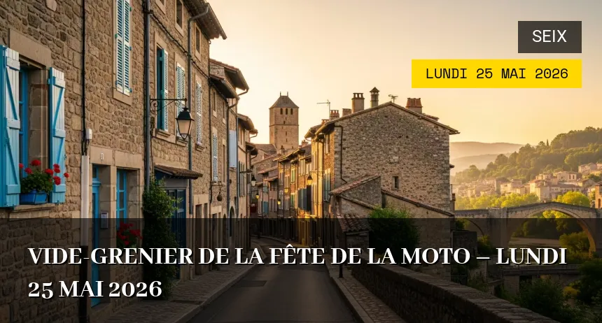 Affiche de l'événement : Vide-grenier de la Fête de la Moto – Lundi 25 Mai 2026