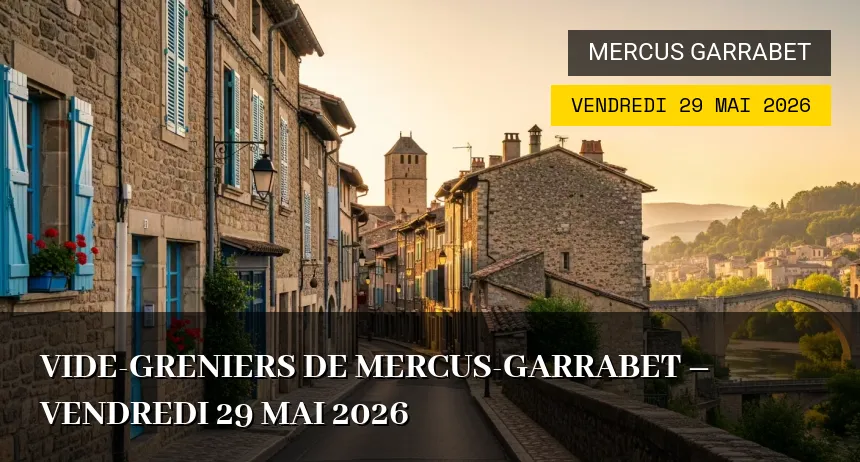 Affiche de l'événement : Vide-greniers de Mercus-Garrabet – Vendredi 29 Mai 2026