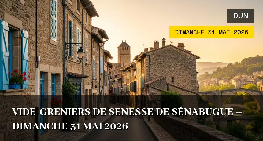 Affiche de l'événement : Vide-greniers de Senesse de Sénabugue – Dimanche 31 Mai 2026