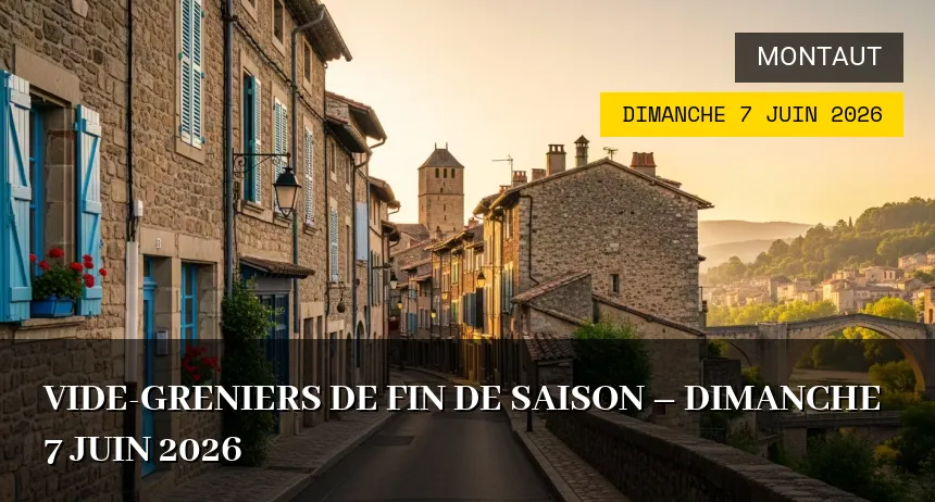 Affiche de l'événement : Vide-greniers de fin de saison – Dimanche 7 Juin 2026
