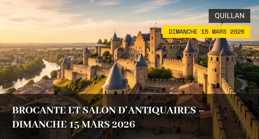 Affiche de l'événement : Brocante et Salon d&rsquo;Antiquaires – Dimanche 15 Mars 2026