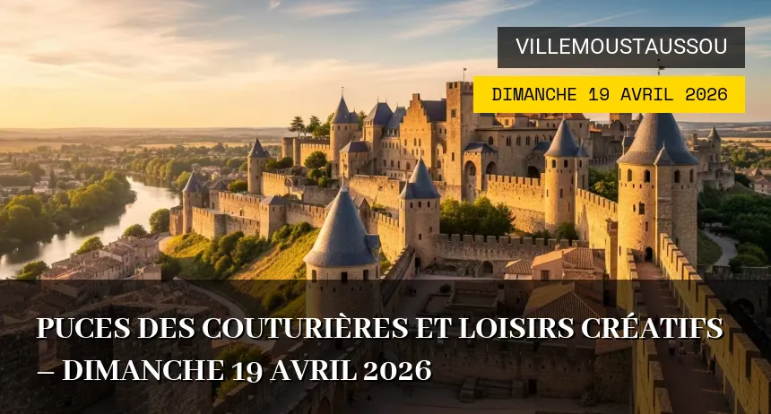 Affiche de l'événement : Puces des Couturières et Loisirs Créatifs – Dimanche 19 Avril 2026