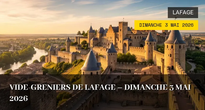 Affiche de l'événement : Vide-greniers de Lafage – Dimanche 3 Mai 2026