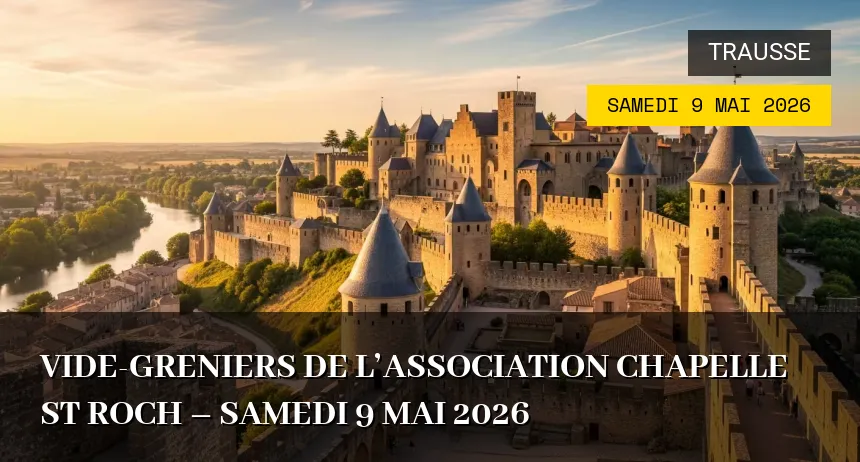 Affiche de l'événement : Vide-greniers de l&rsquo;Association Chapelle St Roch – Samedi 9 Mai 2026