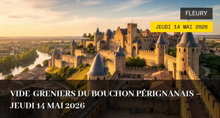 Affiche de l'événement : Vide-greniers du Bouchon Pérignanais – Jeudi 14 Mai 2026
