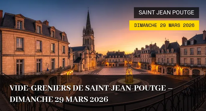 Affiche de l'événement : Vide-greniers de Saint-Jean-Poutge – Dimanche 29 Mars 2026