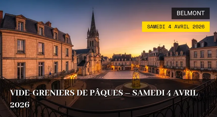 Affiche de l'événement : Vide-greniers de Pâques – Samedi 4 Avril 2026