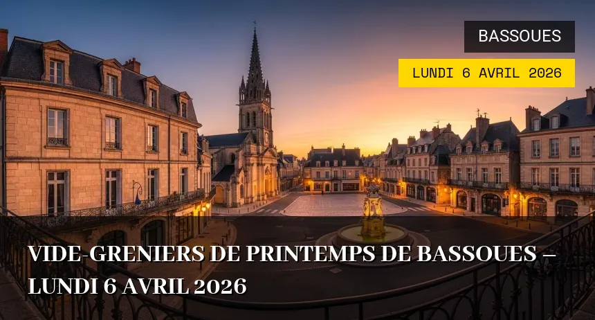 Affiche de l'événement : Vide-greniers de Printemps de Bassoues – Lundi 6 Avril 2026