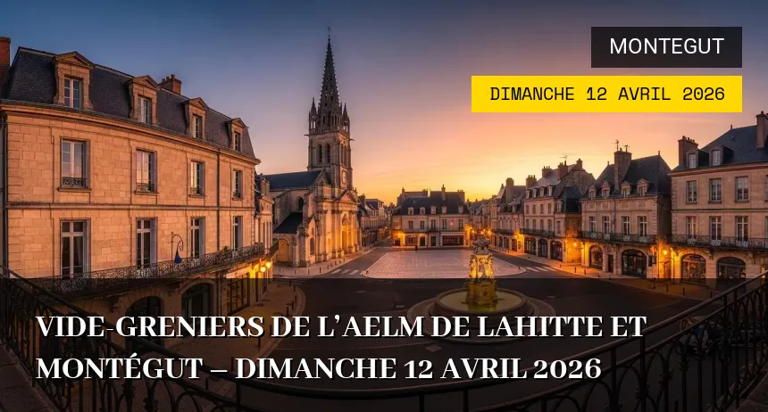 Affiche de l'événement : Vide-greniers de l&rsquo;AELM de Lahitte et Montégut – Dimanche 12 Avril 2026