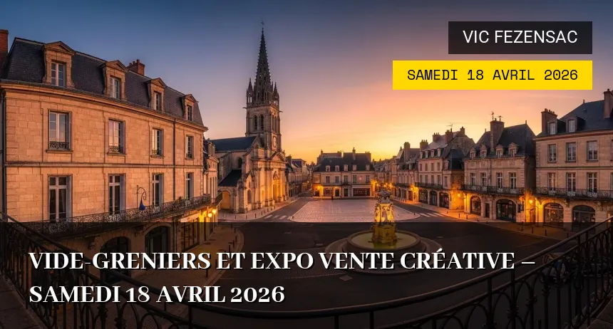 Affiche de l'événement : Vide-greniers et Expo Vente Créative – Samedi 18 Avril 2026