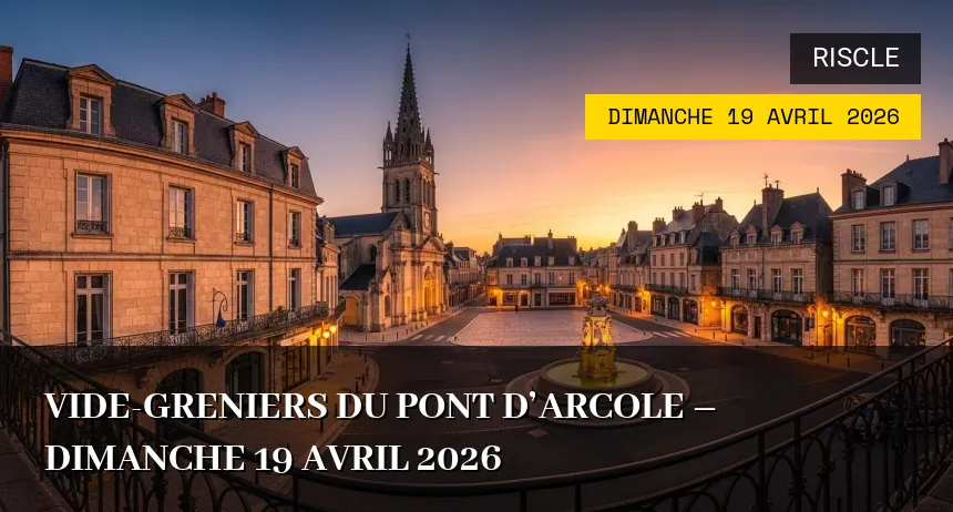 Affiche de l'événement : Vide-greniers du Pont d&rsquo;Arcole – Dimanche 19 Avril 2026
