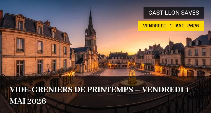 Affiche de l'événement : Vide-greniers de Printemps – Vendredi 1 Mai 2026