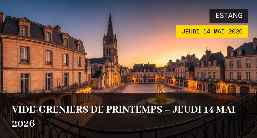 Affiche de l'événement : Vide-greniers de Printemps – Jeudi 14 Mai 2026