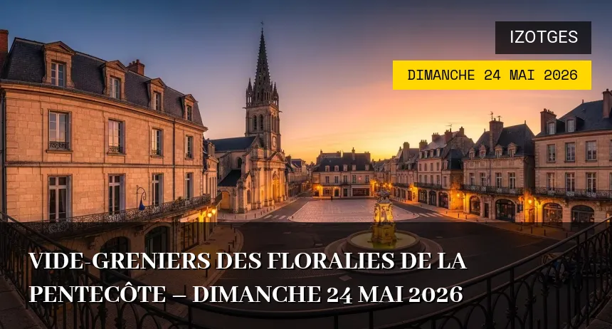 Affiche de l'événement : Vide-greniers des Floralies de la Pentecôte – Dimanche 24 Mai 2026