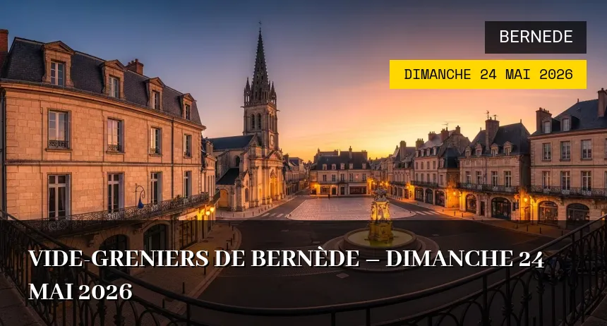 Affiche de l'événement : Vide-greniers de Bernède – Dimanche 24 Mai 2026