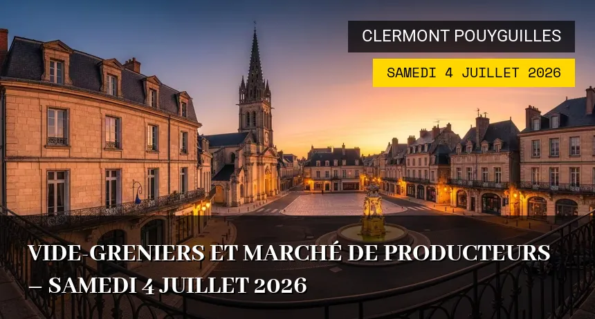 Affiche de l'événement : Vide-greniers et Marché de Producteurs – Samedi 4 Juillet 2026