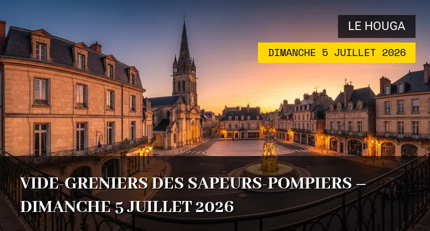 Affiche de l'événement : Vide-greniers des Sapeurs-Pompiers – Dimanche 5 Juillet 2026