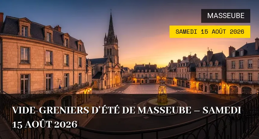 Affiche de l'événement : Vide-greniers d&rsquo;été de Masseube – Samedi 15 Août 2026
