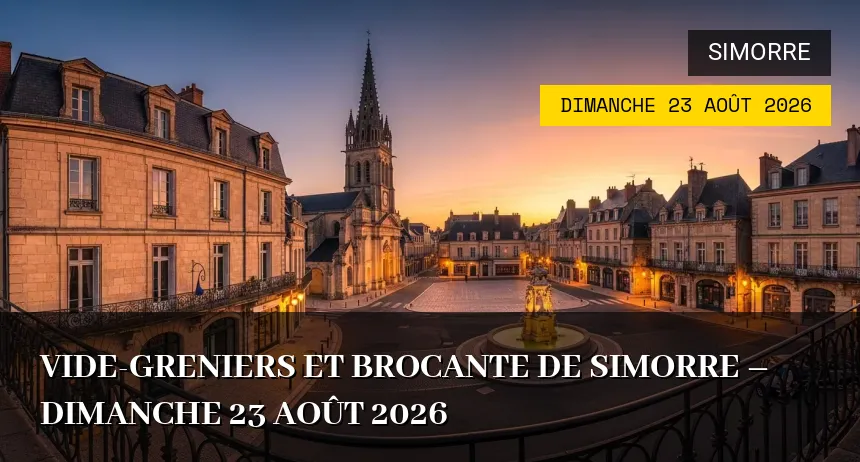 Affiche de l'événement : Vide-greniers et Brocante de Simorre – Dimanche 23 Août 2026