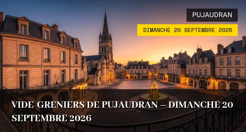Affiche de l'événement : Vide-greniers de Pujaudran – Dimanche 20 Septembre 2026