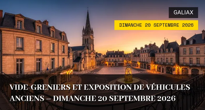 Affiche de l'événement : Vide-greniers et Exposition de Véhicules Anciens – Dimanche 20 Septembre 2026