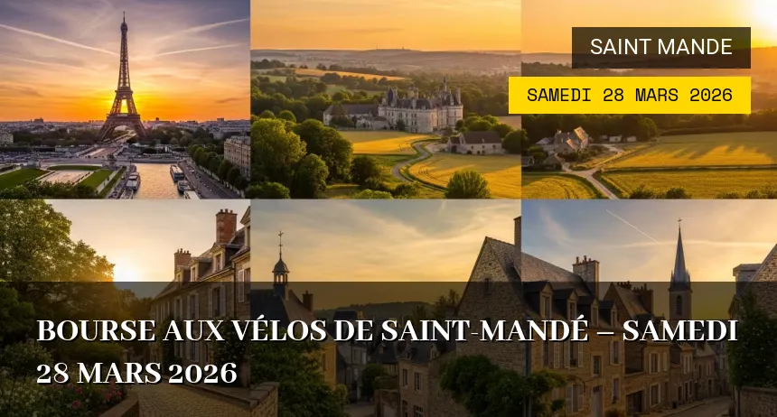 Affiche de l'événement : Bourse aux Vélos de Saint-Mandé – Samedi 28 Mars 2026