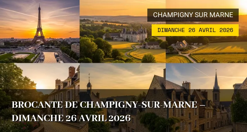 Affiche de l'événement : Brocante de Champigny-sur-Marne – Dimanche 26 Avril 2026