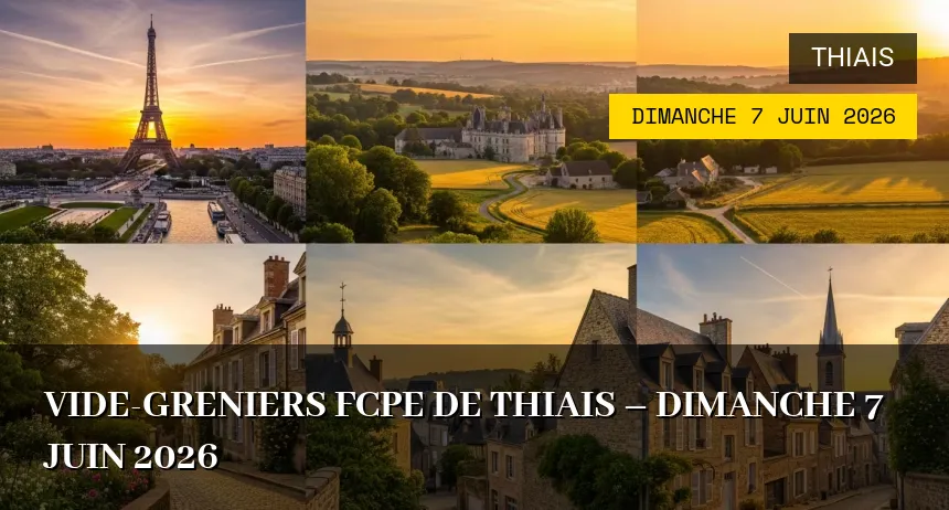 Affiche de l'événement : Vide-greniers FCPE de Thiais – Dimanche 7 Juin 2026