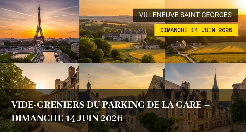Affiche de l'événement : Vide-greniers du Parking de la Gare – Dimanche 14 Juin 2026